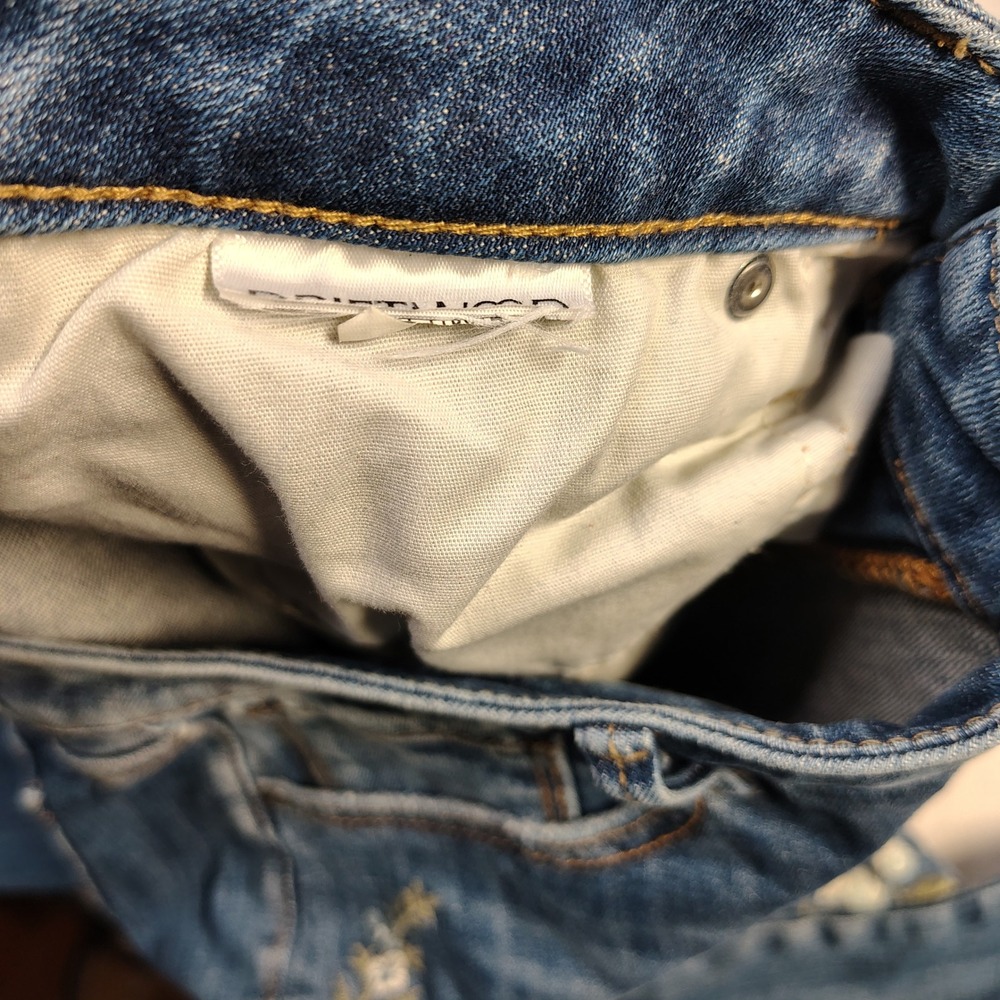 Driftwood Women Jackie Jeans 30x28 Blue Stretch Floral Embroidered Straight - Picture 13 of 14